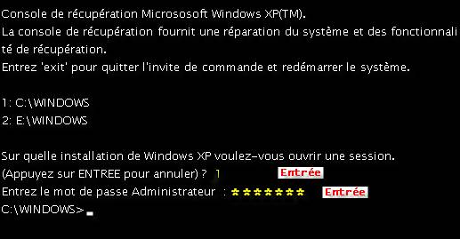 Rparation de Windows XP